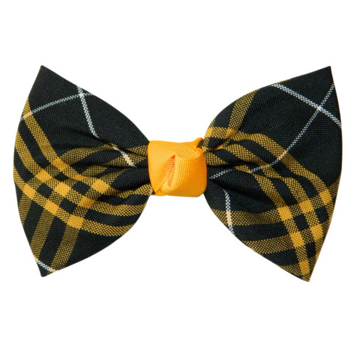 Black & Gold Plaid Kennedy Bow