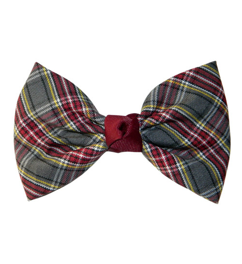 Burgundy, Gray & Yellow Plaid Kennedy Hair Bow