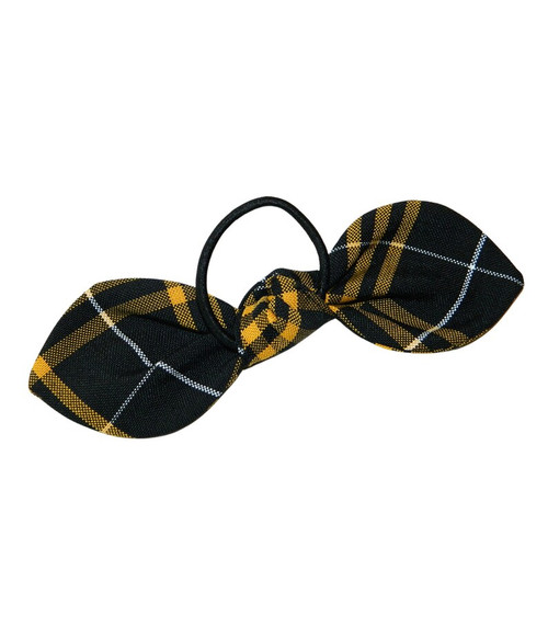 Black & Gold Plaid 2V Hair Tie