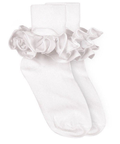 White Ruffle Ankle Socks