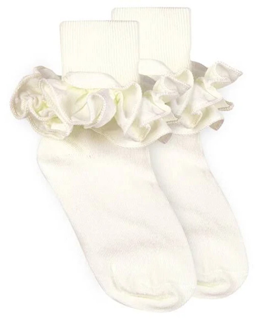 Ivory Ruffle Ankle Socks