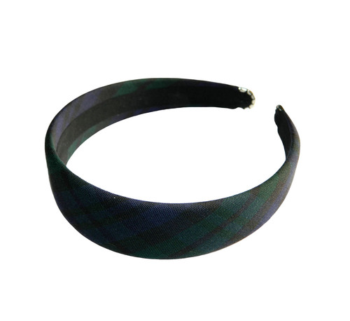 Black Watch 1.5&quot; Plaid Fabric Headband - School Uniform Headband, Blackwatch Plaid, Black Watch Headband, Plaid Headband, Uniform Plaid