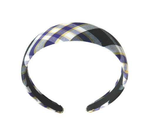 Purple, White & Black Plaid 1.5" Headband