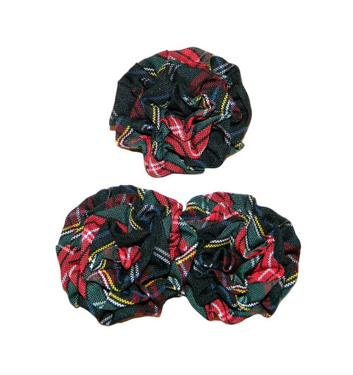 Black, Red & Green Plaid Rosette Hair Clip