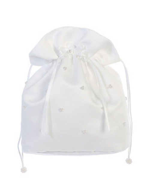 Girl's White Pearl Purse