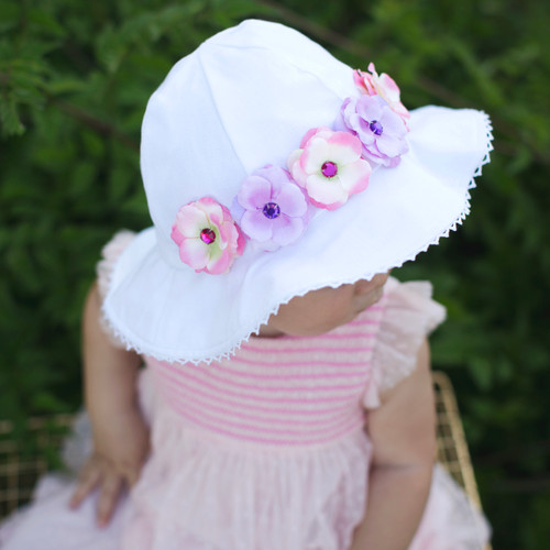 Pink & Lavender Floral Sun Hat