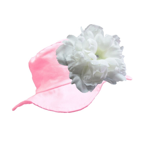 Pale Pink Sun Hat With White Peony