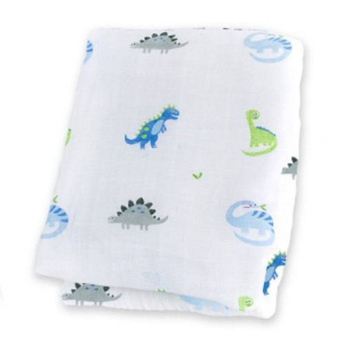 Prehistoric Pals Muslin Cotton Swaddling Blanket