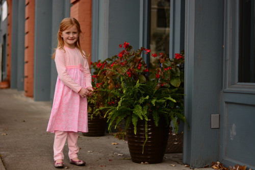 Pink Damask Dress & Legging Set