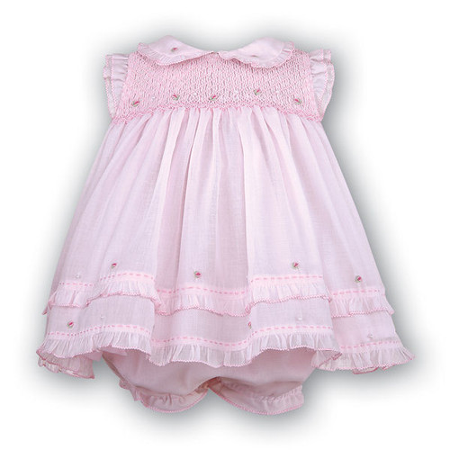 Pink Smocked Voile Dress Set