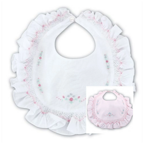 White Embroidered Bib