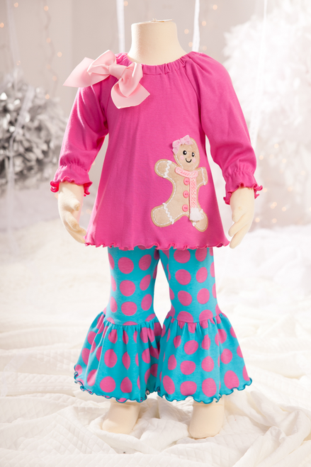 Gingerbread Top & Ruffle Pant Set