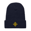 Serbian National (Unity) Cross - Black/Navy/Grey Beanies - Waffle beanie