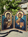 Cherry Wood Diptych - Theotokos and Christ - Directress to the Blessing-Front Side.