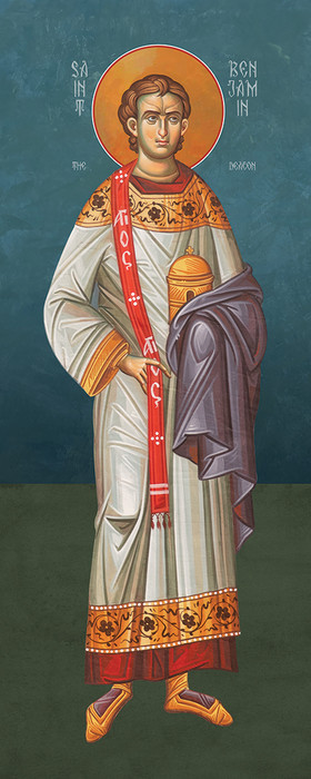 A High quality, traditional icon of Saint Benjamin the Deacon.