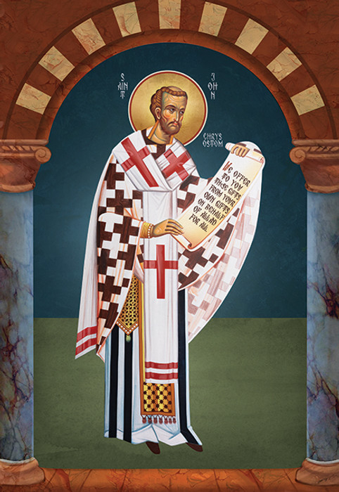 A traditional and beautiful icon of Saint John Chrysostom.