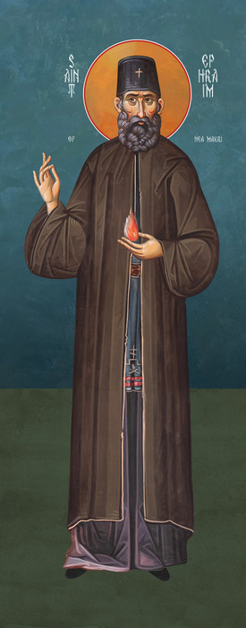 A traditional and beautiful icon of Saint Ephraim of Nea Makri.