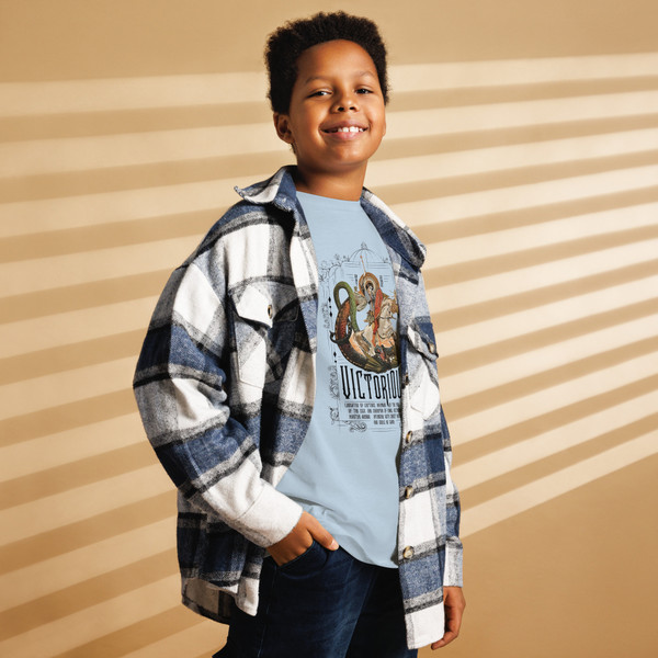 Saint George Victorious - T-shirt (Youth classic tee)- Light Blue