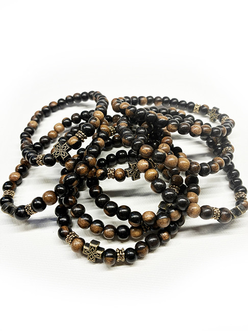 Tiger Ebony Wrist Prayer Rope with Accents