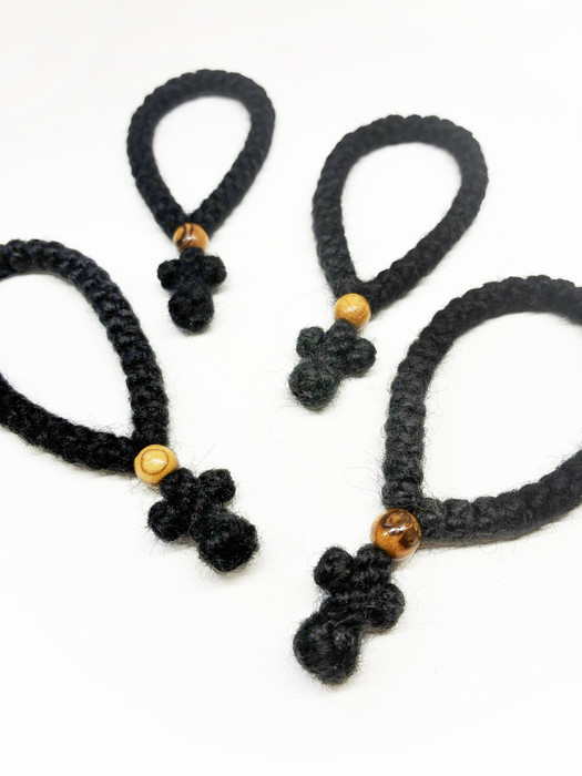 33-knot Greek Prayer Rope - 4 ply with Olive Wood Bead