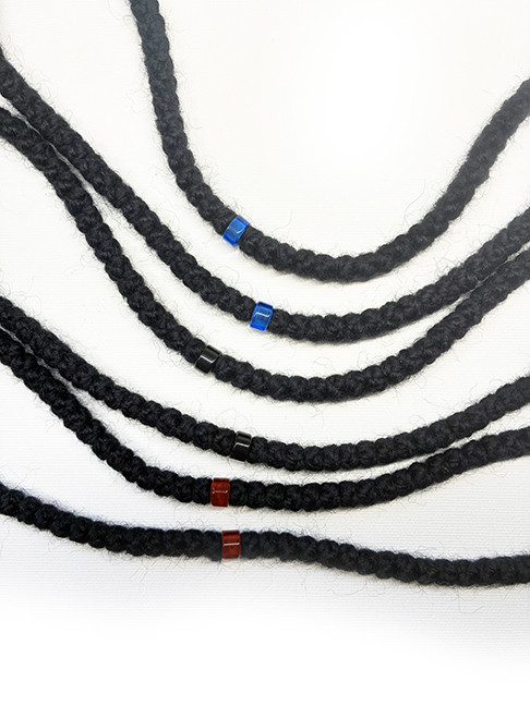 100-Knot Black Wool Greek Prayer Rope with Large Cross