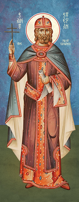 A traditional and beautiful icon of St. Stefan the First Crowned of Serbia.