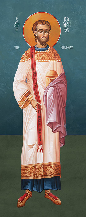 A traditional and beautiful icon of Saint Romanos the Melodist.