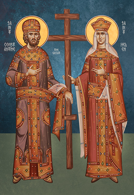 A High quality, traditional icon of Saints Constantine and Helen.