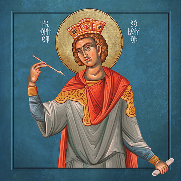 A traditional and beautiful icon of Prophet Solomon.