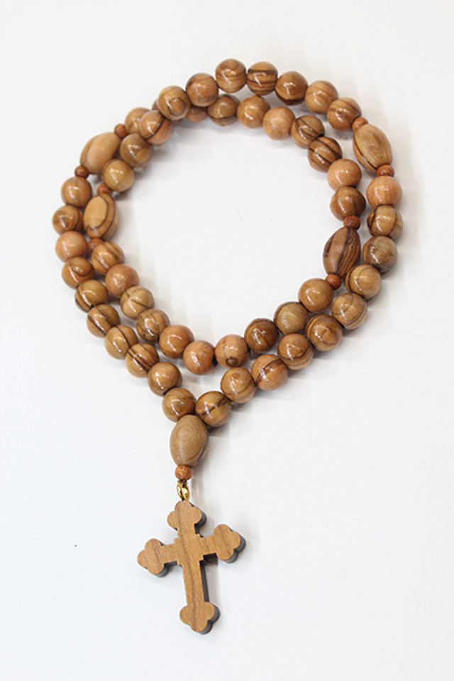 Olive Wood 50 Bead Orthodox Prayer Rope.