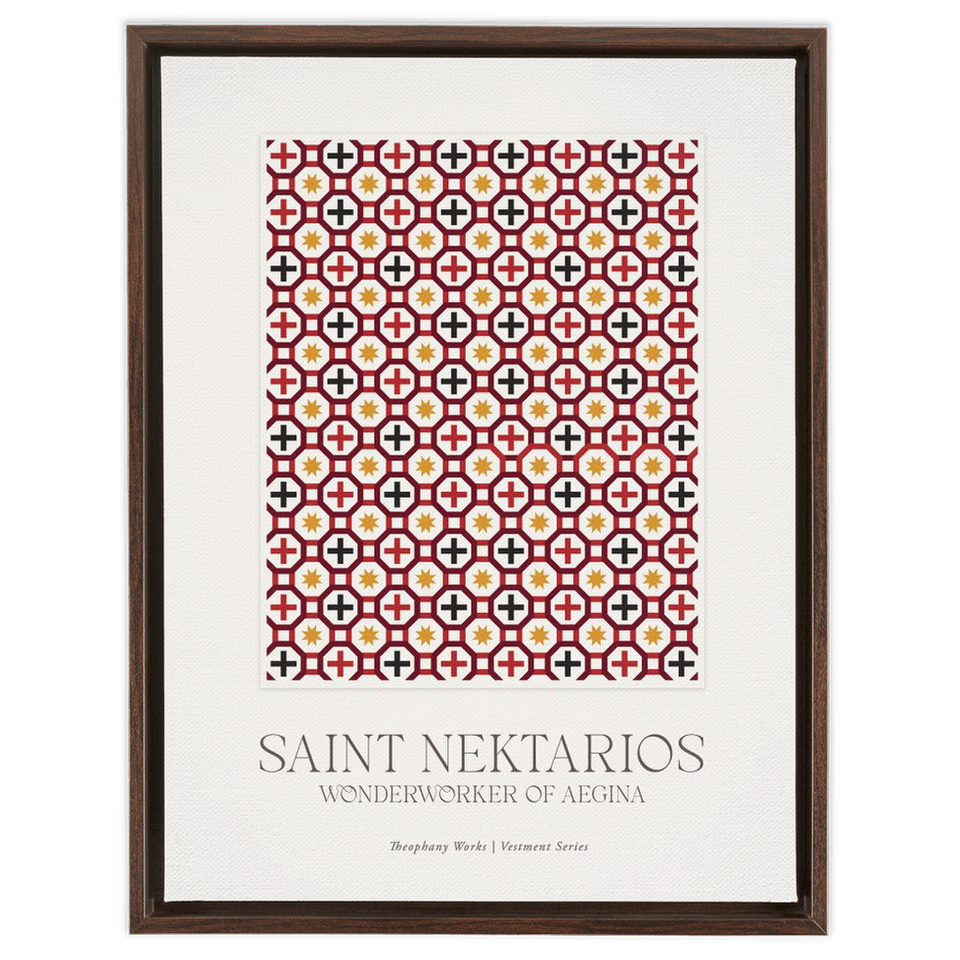 Saint Nektarios Vestment Series - Framed Traditional Stretched Canvas