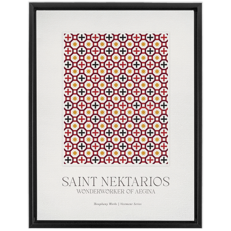 Saint Nektarios Vestment Series - Framed Traditional Stretched Canvas