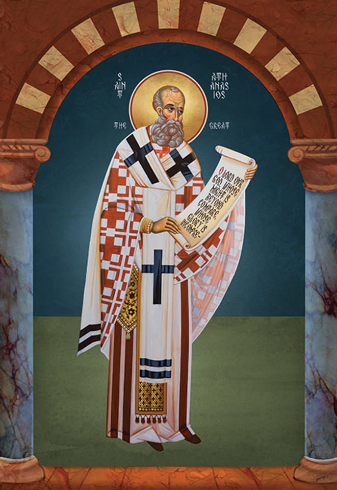 A traditional and beautiful icon of Saint Athanasios the Great.