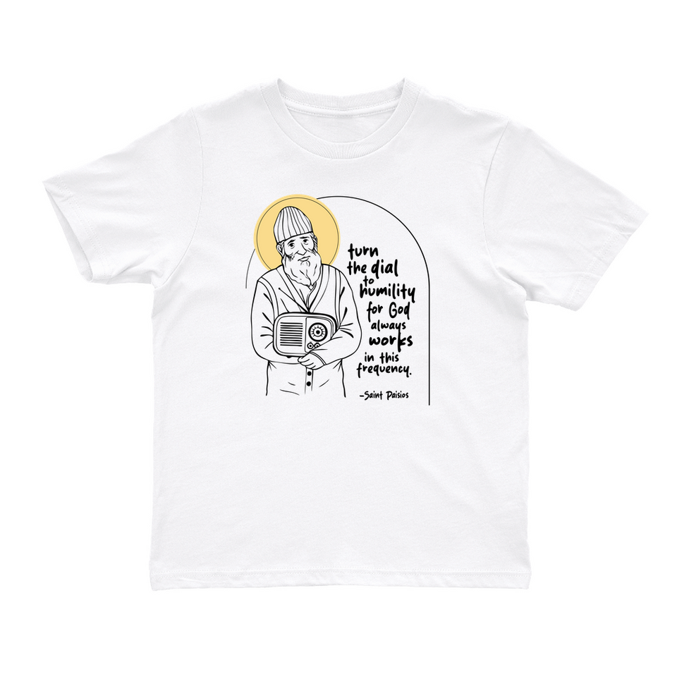 Saint Paisios "Turn The Dial to Humilty" - T-Shirt (Youth Sizes)