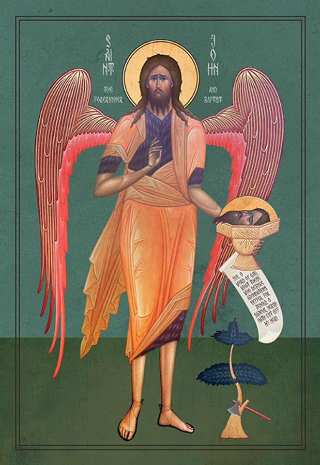 A traditional and beautiful icon of Saint John the Forerunner and Baptist.