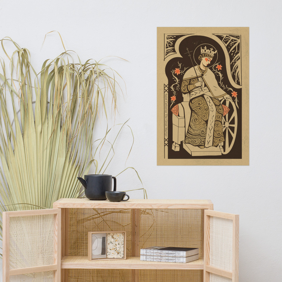 Saint Catherine (Katarina) The Great Martyr Poster/Art Print