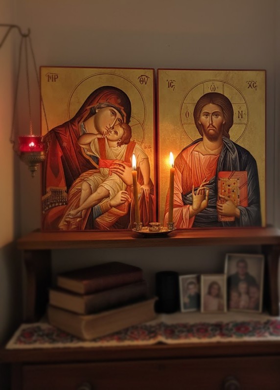 Icon Set of Christ and Theotokos (Kyriakos Kosova)