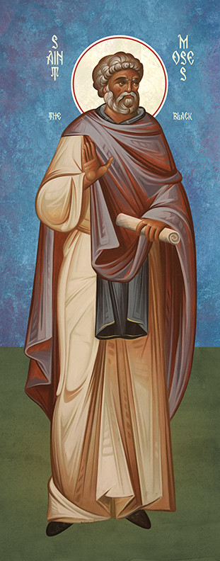 A traditional and beautiful icon of Saint Moses The Black.
