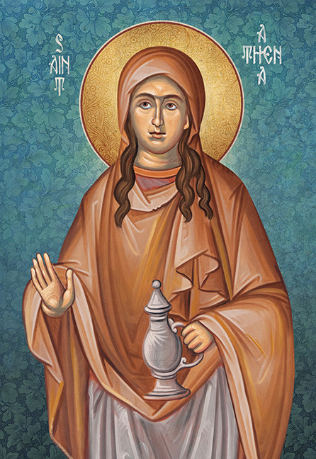 A traditional and beautiful icon of Saint Athena.