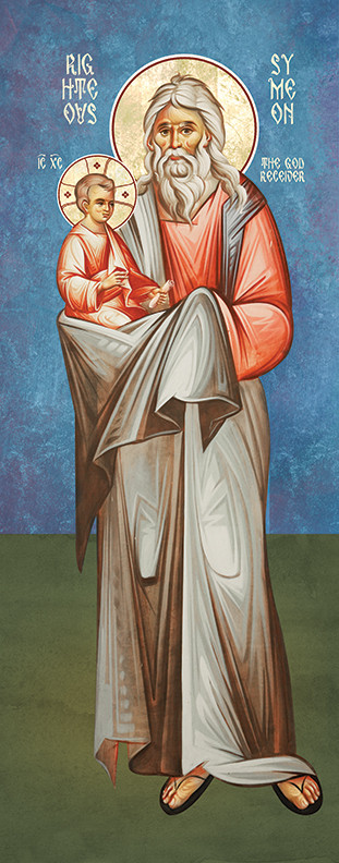 A traditional and beautiful icon of Righteous Symeon the God Receiver.