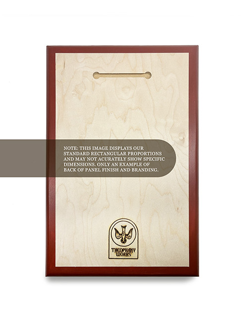 Example of backside of Theophany Works icon panel.