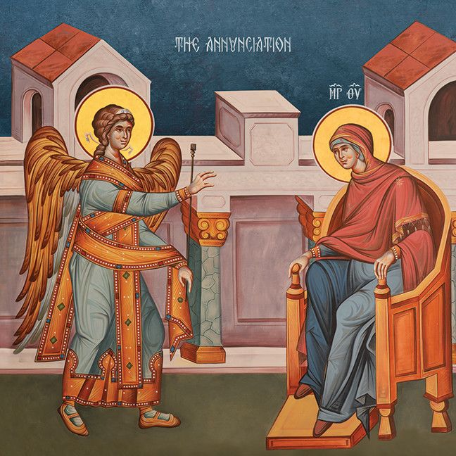 A traditional and beautiful icon of the Annunciation.