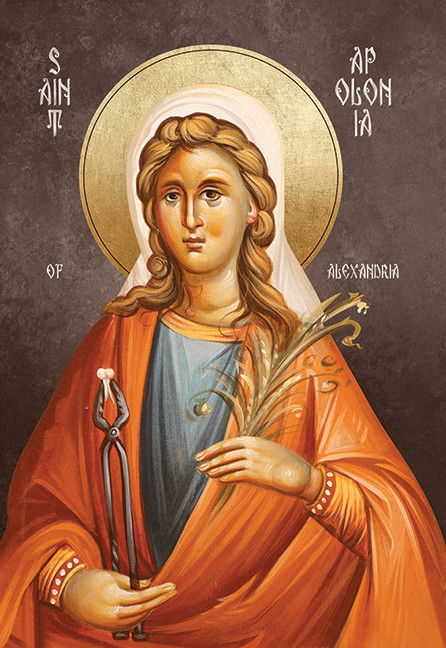 A traditional and beautiful icon of Saint Apolonia of Alexandria.