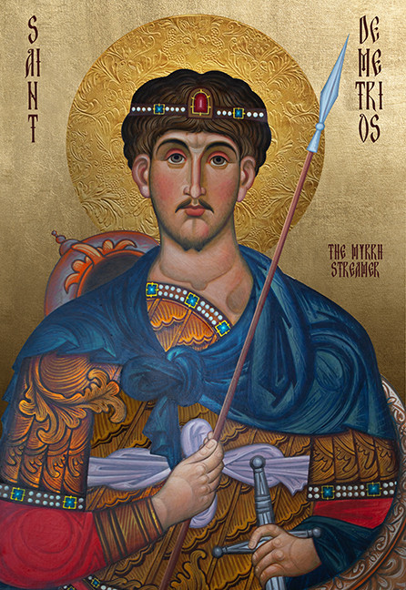 A traditional and beautiful icon of Saint Demetrios.