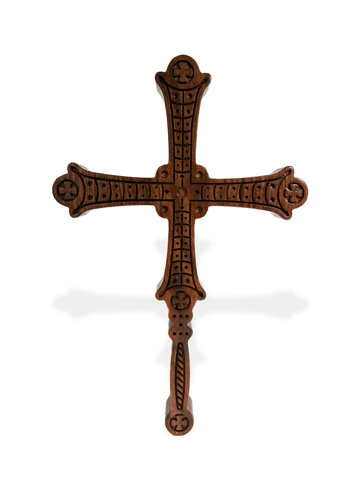 The Budded Justinian Wood-Carved Blessing Cross