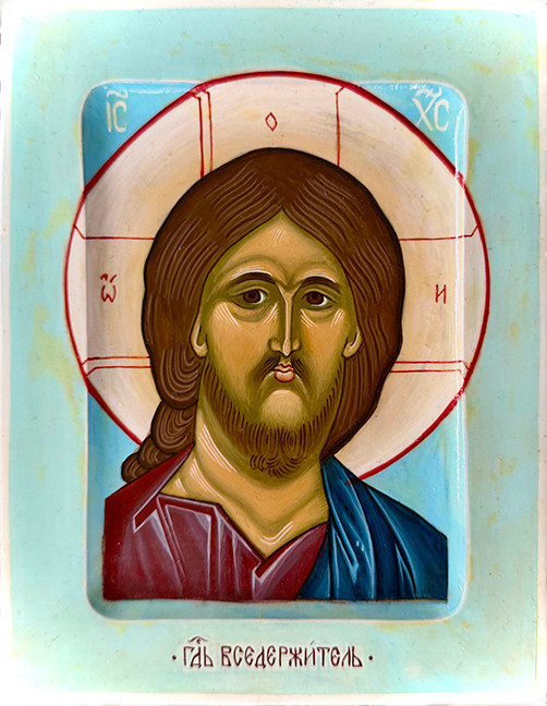 Hand Painted Icon Set of Christ and Theotokos Protectors of Cambodia