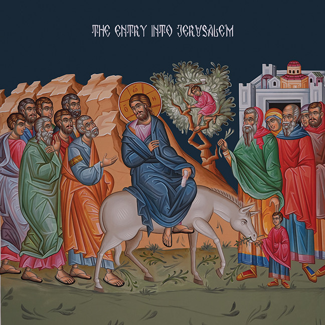 A traditional and beautiful icon of The Entry Into Jerusalem.
