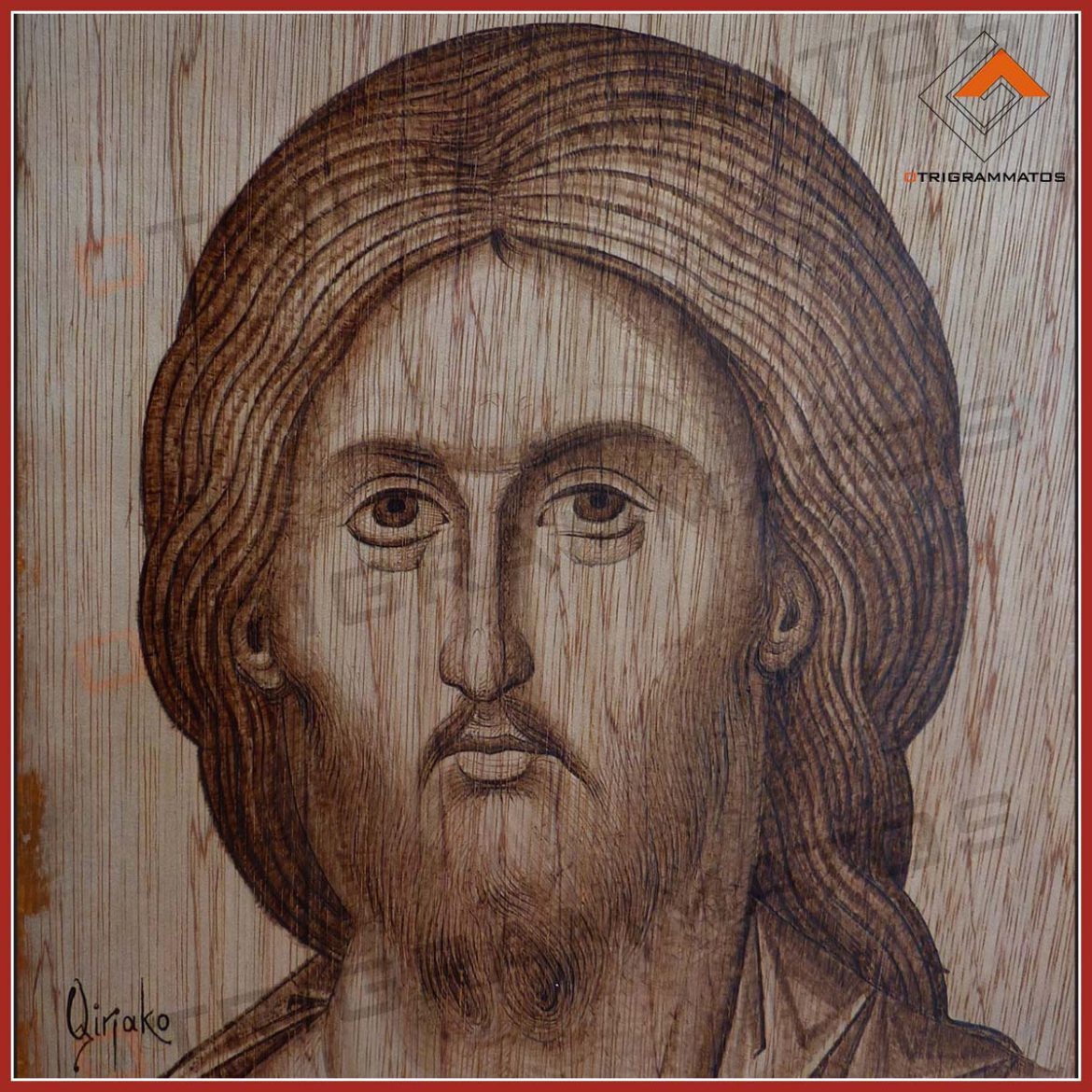 Christ Pantocrator_Macedonian Style Woodburn Icon