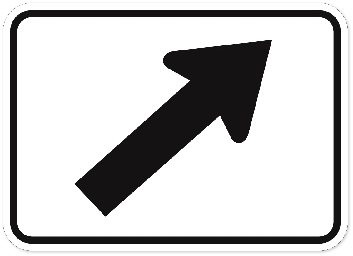 【↓↘︎→＋P 】 Directional Arrow Diagonal Right Sign - 13