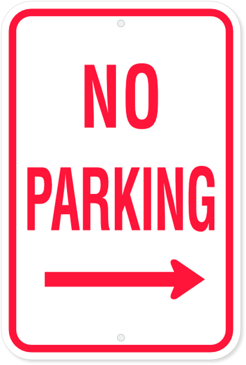 No Parking Sign With Right Arrow No Parking Sign With Right Arrow